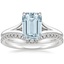 18KW Aquamarine Reverie Ring with Flair Diamond Ring (1/6 ct. tw.), smalltop view