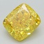 2.59 Ct. Fancy Vivid Yellow Cushion Lab Grown Diamond