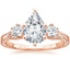 14K Rose Gold Hudson Engraved Three Stone Diamond Ring (1/3 ct. tw.), smalltop view