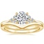 18K Yellow Gold Melody Diamond Ring with Chevron Ring