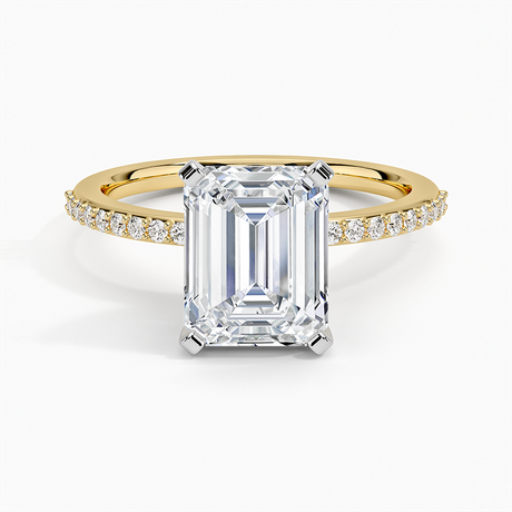 18K Yellow Gold Delicate Shared Prong Diamond Ring