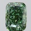 3.07 Ct. Fancy Vivid  Green Cushion Lab Grown Diamond