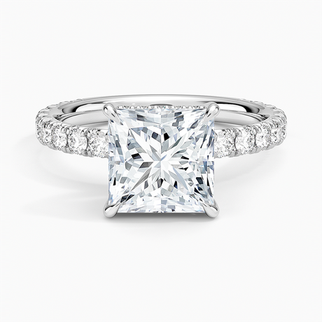 18K White Gold Perfect Fit French Pavé Diamond Ring
