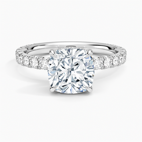 18K White Gold Perfect Fit French Pavé Diamond Ring