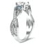 Three Stone Twisted Diamond Engagement Ring with Aquamarine Accents, smallview