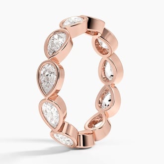 East-West Bezel Pear Eternity Lab Diamond Ring