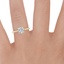 18K Yellow Gold Elle Solitaire Ring, smallzoomed in top view on a hand