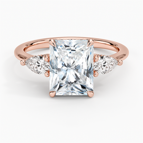 14K Rose Gold Adorned Opera Three Stone Diamond Ring (1/2 ct. tw.)