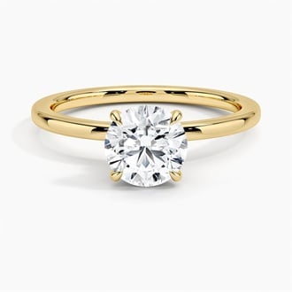 Secret Halo with 1ct Round Certified Lab Diamond in 18K Yellow Gold