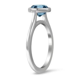 Custom Compass Point Blue Diamond Ring