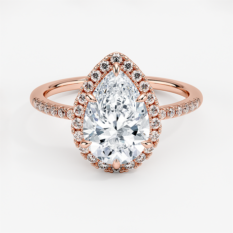 14K Rose Gold Cambria Halo Diamond Ring