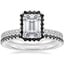 18K White Gold Waverly Diamond Ring with Black Diamond Accents with Luxe Ballad Black Diamond Ring