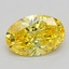 1.08 Ct. Fancy Vivid  Yellow Oval Lab Grown Diamond