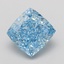 3.10 Ct. Fancy Vivid Blue Cushion Lab Grown Diamond