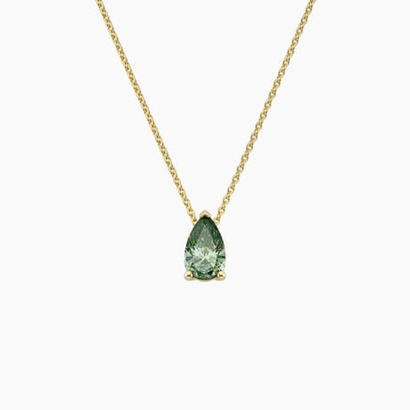 Pacific Green Lab Diamond Solitaire Pendant