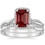 18K White Gold Petite Twisted Vine Halo Diamond Bridal Set (1/3 ct. tw.)