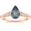 14K Rose Gold Valentina Diamond Ring, smalltop view