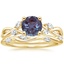 18K Yellow Gold Willow Diamond Ring (1/8 ct. tw.) with Winding Willow Diamond Ring (1/8 ct. tw.)