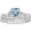 18KW Aquamarine Luxe Willow Diamond Ring (1/4 ct. tw.) with Luxe Winding Willow Diamond Ring (1/4 ct. tw.), smalltop view