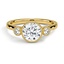 Custom Round Bezel Three Stone Diamond Ring