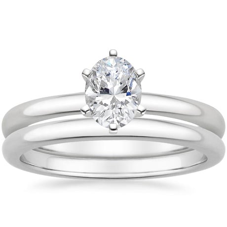 18K White Gold Six-Prong 2mm Comfort Fit Bridal Set