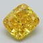 3.21 Ct. Fancy Vivid Yellow Cushion Lab Grown Diamond