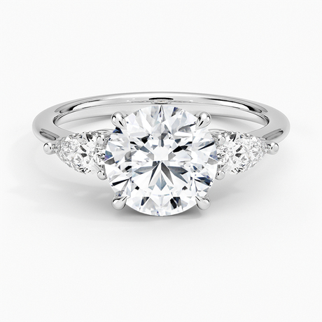 Platinum Adorned Opera Three Stone Diamond Ring (1/2 ct. tw.)