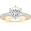 18K Yellow Gold Sienna Three-Quarter Coverage Diamond Ring, smalltop view