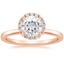 14K Rose Gold Vienna Halo Diamond Ring, smalltop view