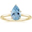 18K Yellow Gold Secret Halo Six-Prong Diamond Ring, smalltop view