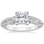 18K White Gold Plume Diamond Ring, smalltop view