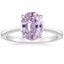 18K White Gold Elle Solitaire Ring, smalltop view