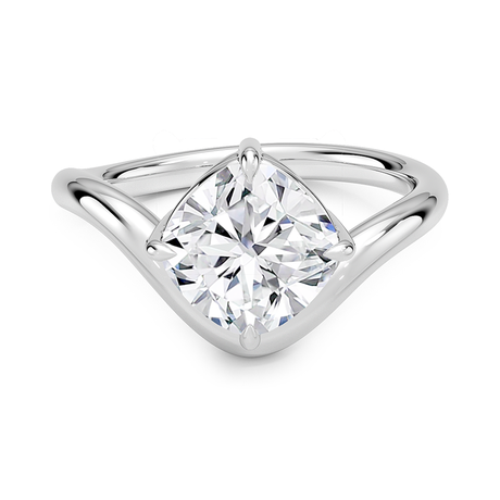 18K White Gold Silhouette Solitaire Ring
