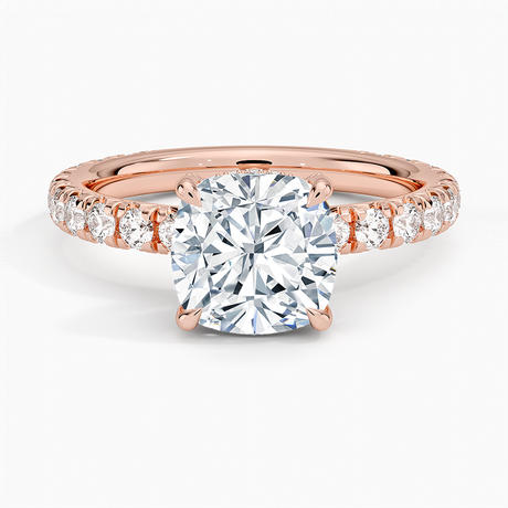 14K Rose Gold Olympia Three-Quarter Coverage Diamond Ring