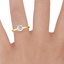 18K Yellow Gold Comfort Fit 2mm Solitaire Ring, smallzoomed in top view on a hand