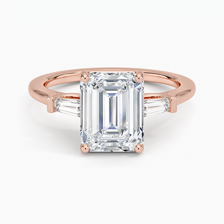 14K Rose Gold Perfect Fit Tapered Baguette Diamond Ring