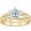 18KY Aquamarine Three Stone Petite Twisted Vine Diamond Bridal Set (1/2 ct. tw.), smalltop view