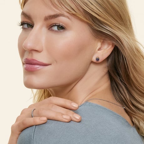 Lab Alexandrite Stud Earrings