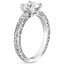 18K White Gold Delicate Antique Scroll Diamond Ring, smallside view