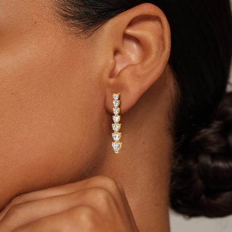 Heart Shaped Lab Diamond Drop Earrings (3 ct. tw.)