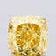 1.18 Ct. Fancy Vivid Yellow Cushion Lab Grown Diamond