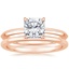 14K Rose Gold Hazel Ring with Petite Comfort Fit Wedding Ring
