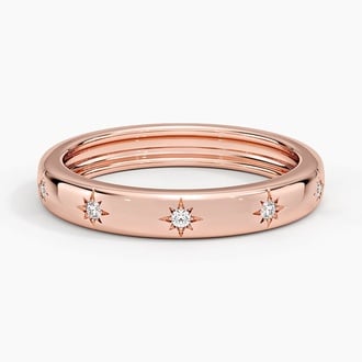 Evening Star Eternity 3mm Diamond Ring in 14K Rose Gold