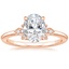 14K Rose Gold Fiore Diamond Ring, smalltop view
