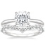 18KW Moissanite Freesia Ring with Curved Versailles Diamond Ring, smalltop view
