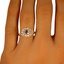 The Haze Ring, smallzoomed in top view on a hand