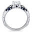 Sapphire Accent Split Shank Ring, smallside view