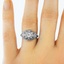 The Evelyn Ring, smalltop view on a hand