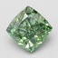 1.59 Ct. Fancy Vivid Green Cushion Lab Grown Diamond