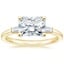 18K Yellow Gold East West Tapered Baguette Diamond Ring, smalltop view